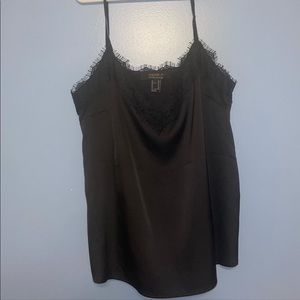 Forever 21 Black Satin Lacey Tank top!!